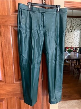 Ann Taylor Dark Green Faux Leather Pants